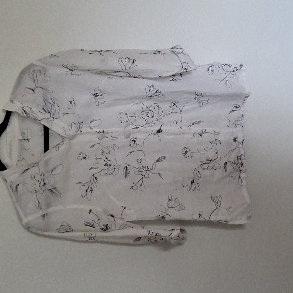 Tweeds 100% Linen Shirt With Embroidery Size Small